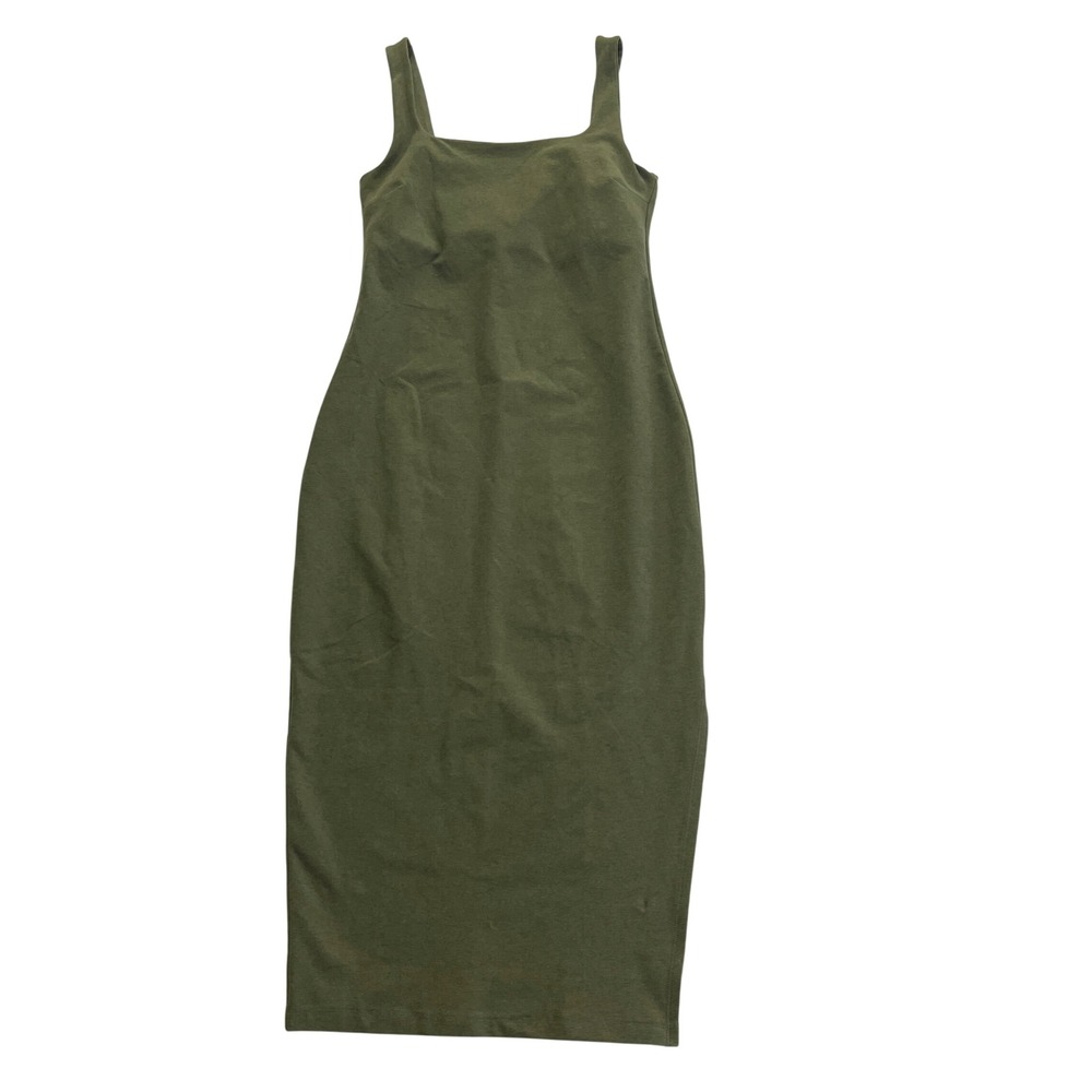Beyond Yoga Midi Dress Womens Small Green Tank Slit Athleisure Bodycon Casual